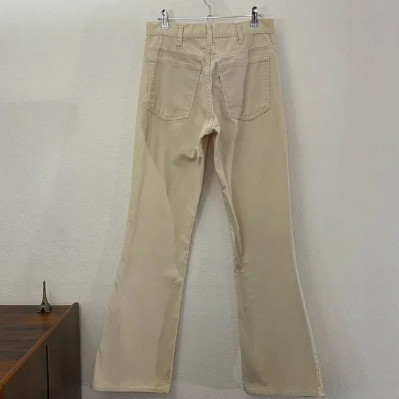 Levi's Pants Jumpsuits Vintage 7s Levis Ivory Corduroy Pants - Main Image